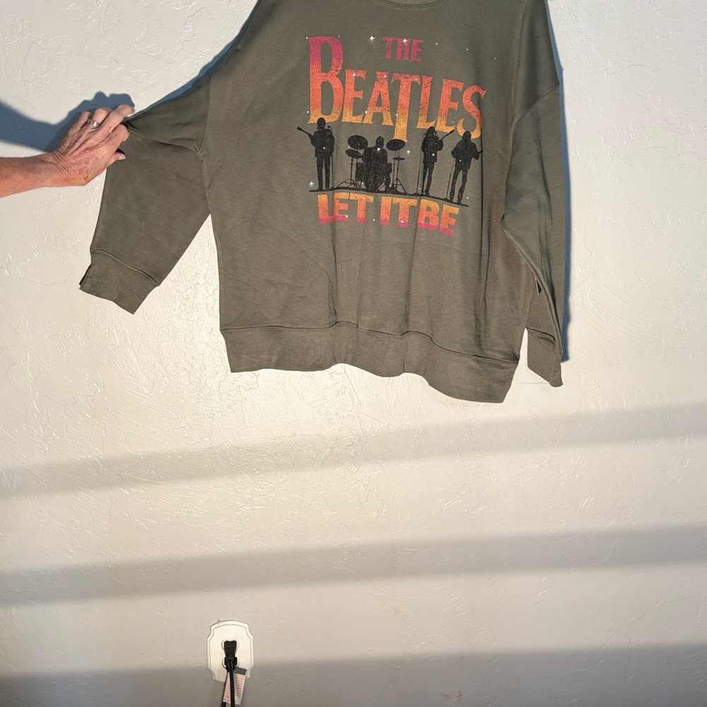 Beatles Apple Green and Red Crew Neck Sweater